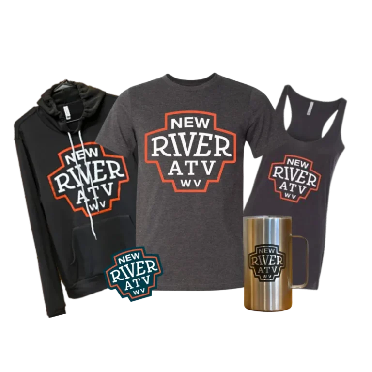 An assortment of New River ATV Swag cutout for Shop